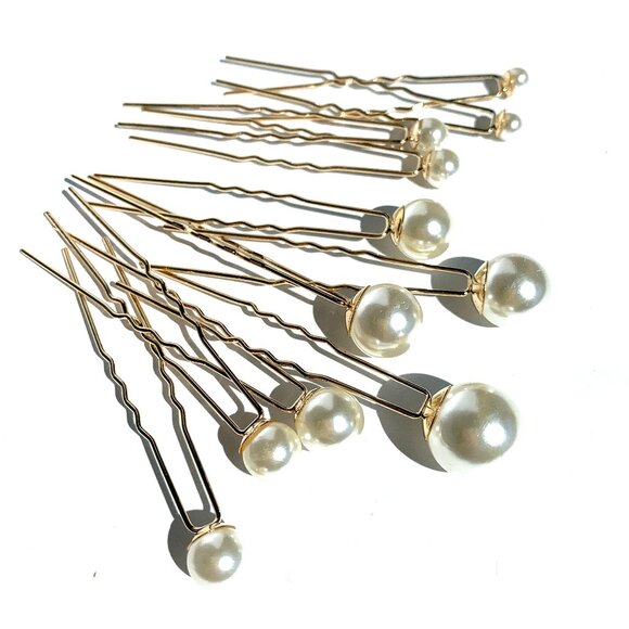 New ~ Anthropologie Pearl Hair Pins, Set of 11, Ivory main image 11